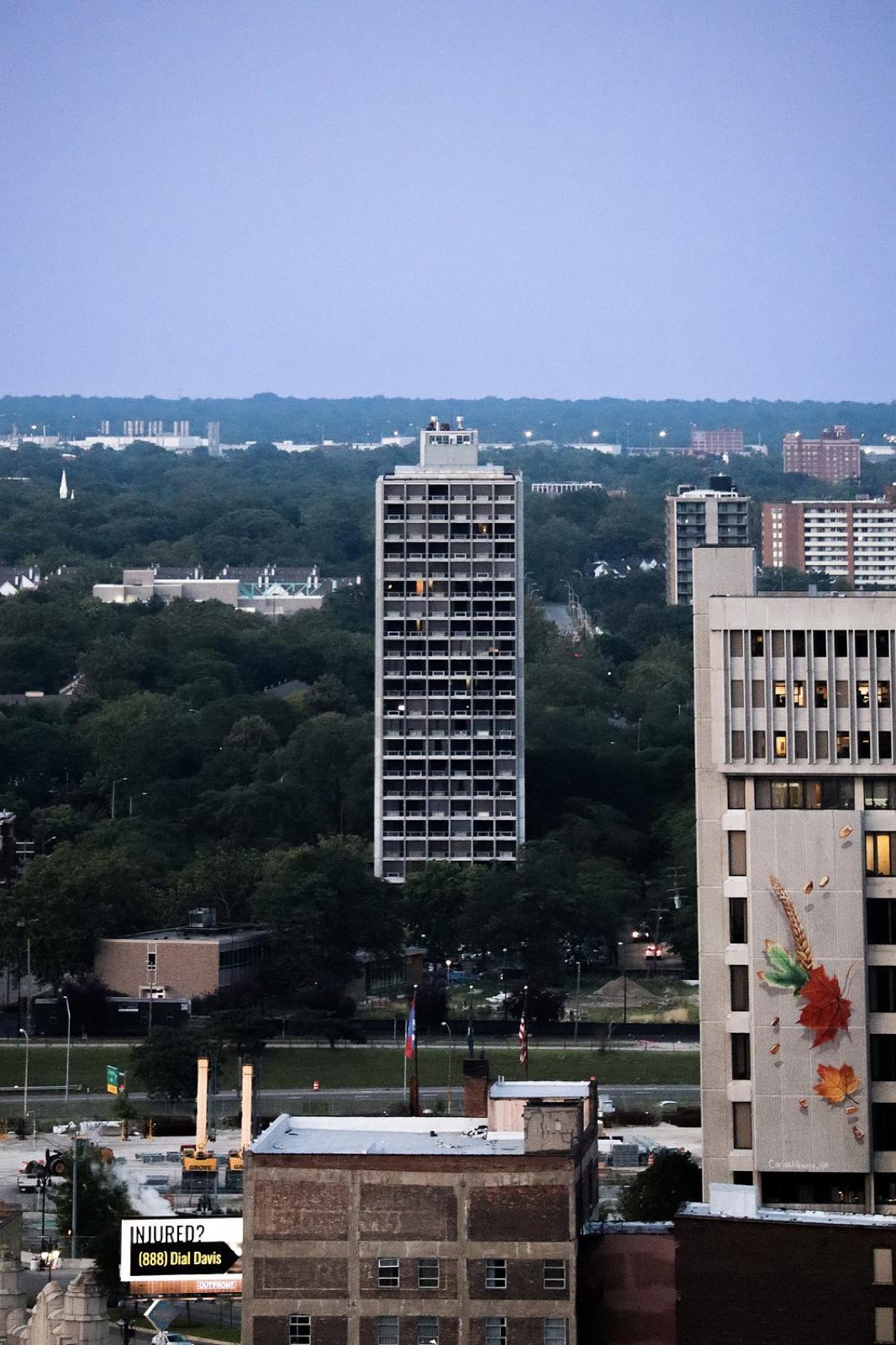The Detroit skyline at dusk